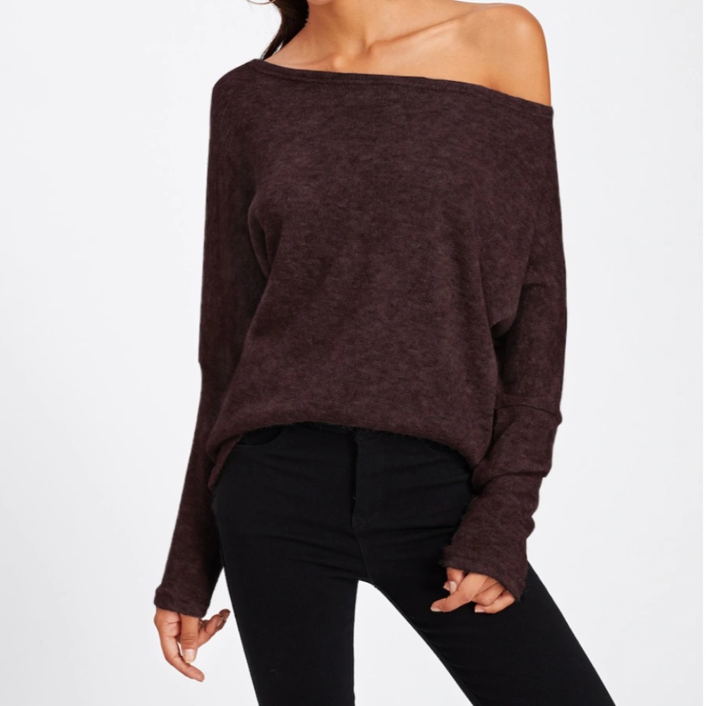 Off Shoulder Batwing Sleeve Sweater